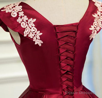 Lovely  Cap Sleeves Short Party Dresses, Satin Homecoming Dress