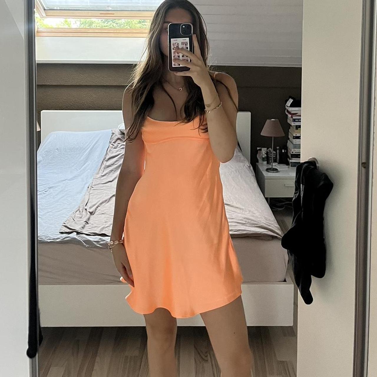 Modest A Line Spaghetti Straps Orange Satin Short Formal 8Th Grade Homecoming Dresses Middle School Semi Mini Formal Hoco Dress Backless Cocktail Outfits