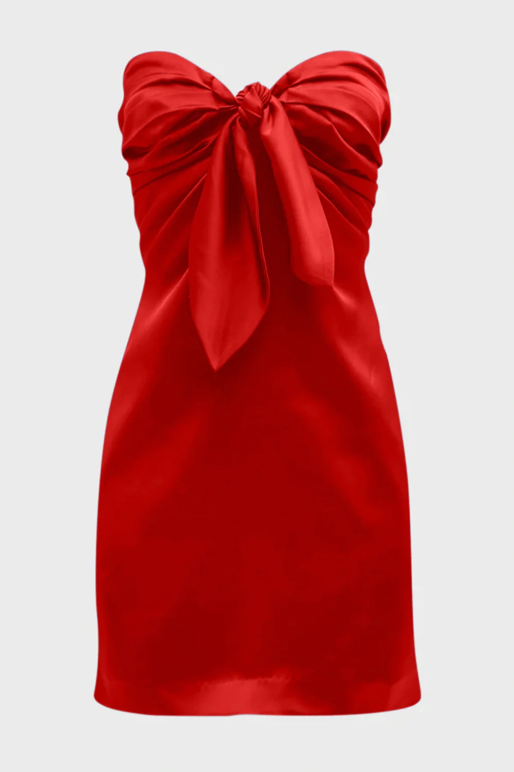 Strapless Navy Blue Tie-Front Short Dress
