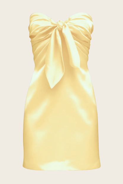 Strapless Navy Blue Tie-Front Short Dress