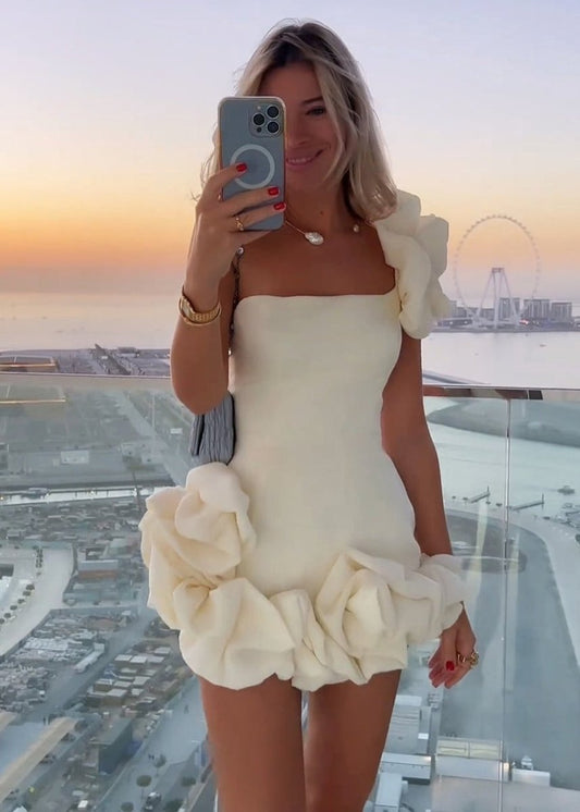 One Shoulder Bodycon Homecoming Dress With Ruffles