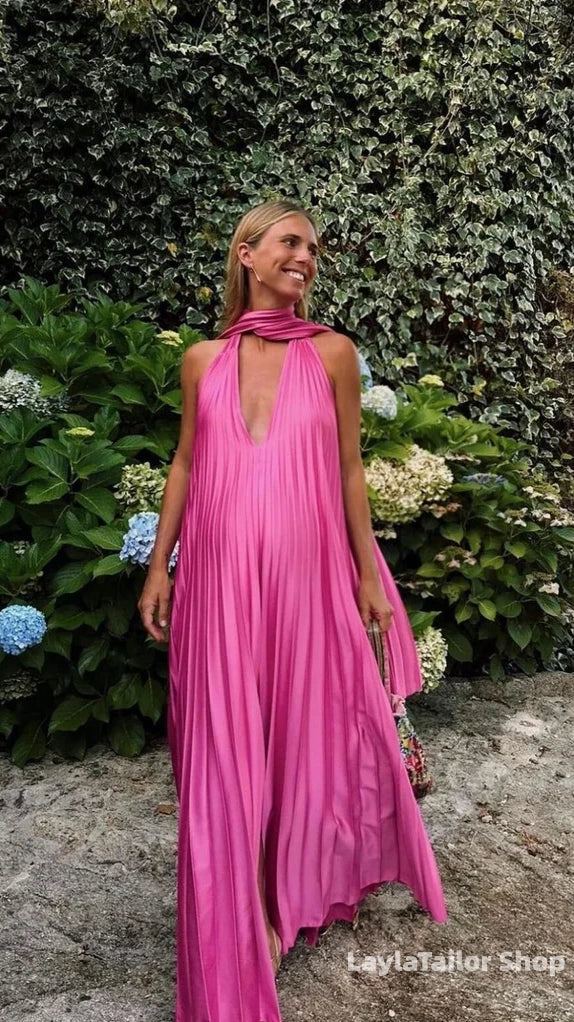 Pink/Green Fashion V-Neck Elegant Long Satin Evening Dress Party Dress Wedding Guest Dress Maternity Dress,LTP3674