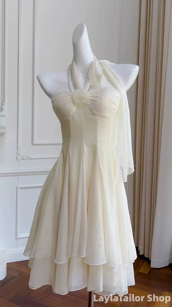 Pretty A Line Halter Chiffon Short 8Th Grade Homecoming Dress Summer Middle School Hoco Dresses Cocktail Dress Birthday Outfits