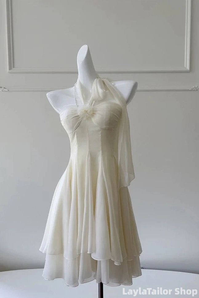 Pretty A Line Halter Chiffon Short 8Th Grade Homecoming Dress Summer Middle School Hoco Dresses Cocktail Dress Birthday Outfits