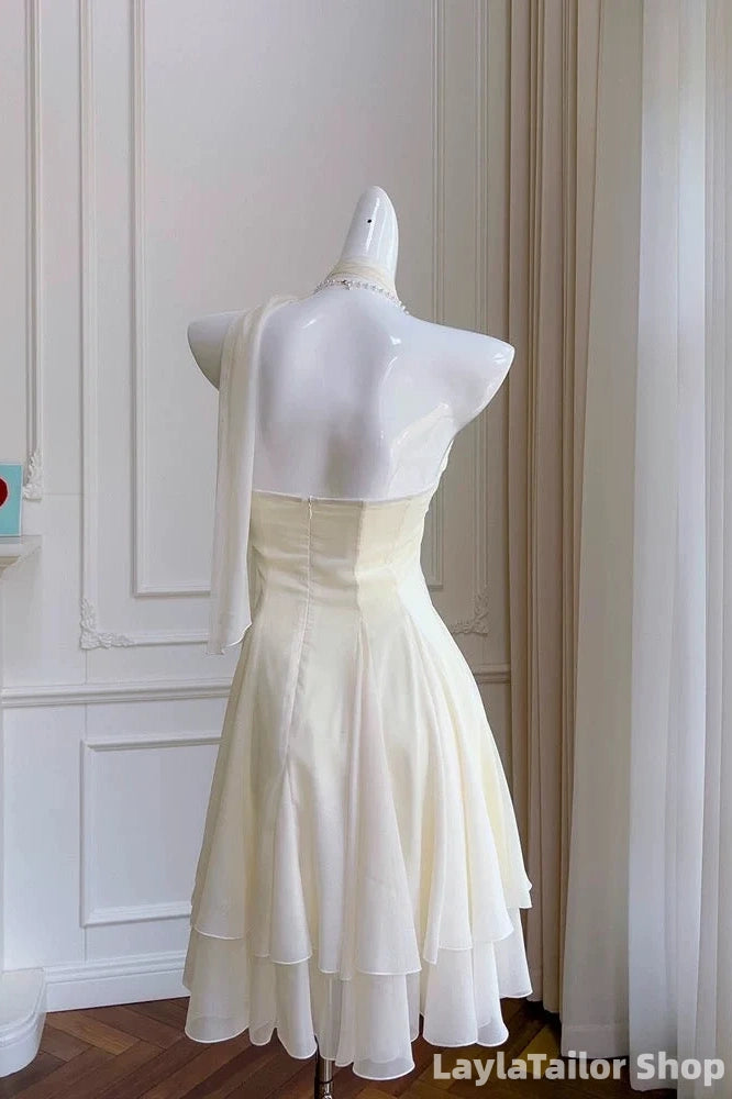 Pretty A Line Halter Chiffon Short 8Th Grade Homecoming Dress Summer Middle School Hoco Dresses Cocktail Dress Birthday Outfits
