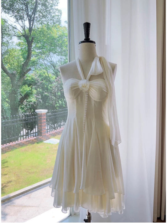 Pretty A Line Halter Chiffon Short 8Th Grade Homecoming Dress Summer Middle School Hoco Dresses Cocktail Dress Birthday Outfits