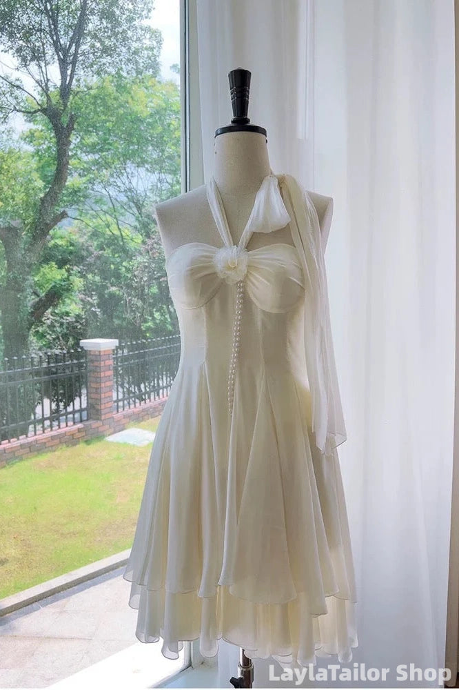 Pretty A Line Halter Chiffon Short 8Th Grade Homecoming Dress Summer Middle School Hoco Dresses Cocktail Dress Birthday Outfits