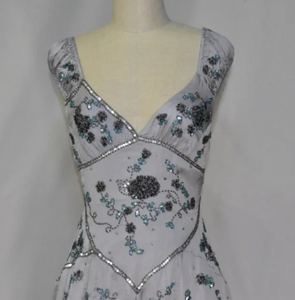 Pretty A Line V Neck Gray Chiffon Formal 8Th Grade Homecoming Dresses Summer Middle School Hoco Dress 18Th Birthday Outfits