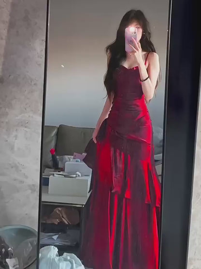 Stunning Mermaid Ruffle Prom Dress Birthday Party Dresses For Women,LTP4377