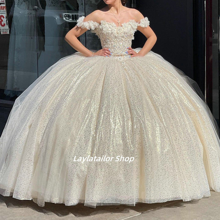 Hunter Green Sweet 16 Ball Gown LK169
