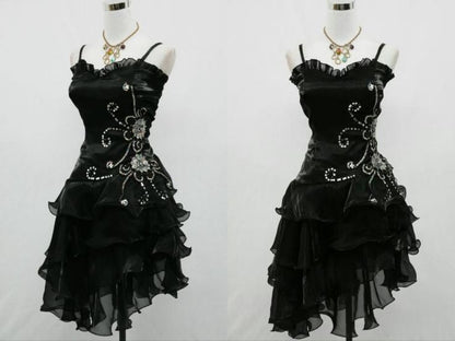 Sexy Cocktail Dress Straps Sleeveless Black Short Prom Dress Homecoming Dress