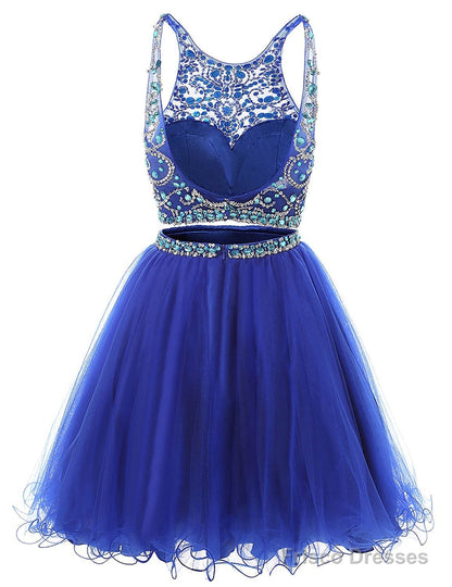Short Tulle Beading Homecoming Dress