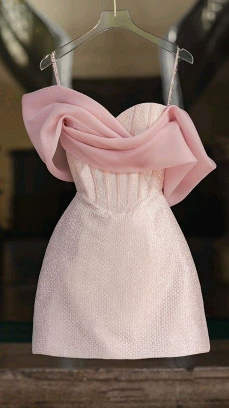 Simple Sheath Straps Pink Homecoming Dresses 16Th Birthday Outfits