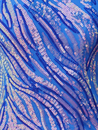 Sparkly Blue One Shoulder Sequins Mini Party Dresses with Fringes