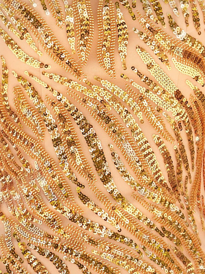 Sparkly Sheath Spaghetti Straps Gold Mini Party Dresses with Tassel