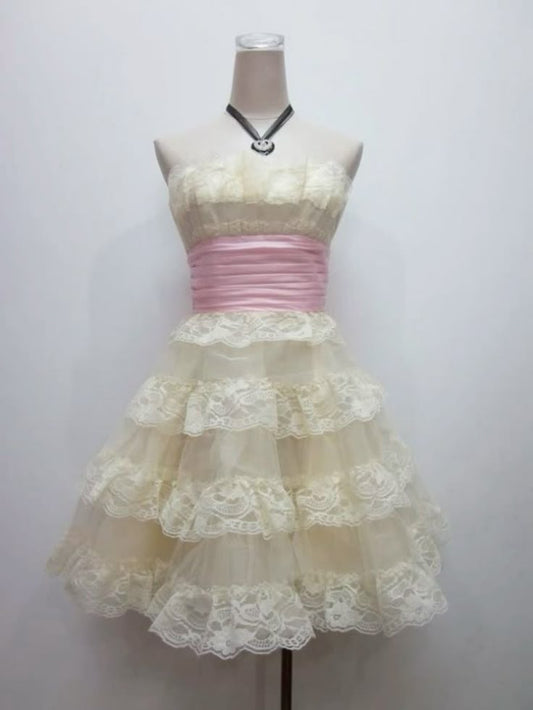 Sweet 16Th Ball Gown Strapless Lace Short Homecoming Dress Birthday Outfits