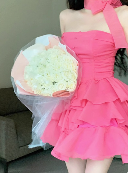 Sweet Sexy Pink Cake A-Line Mini Homecoming Dress