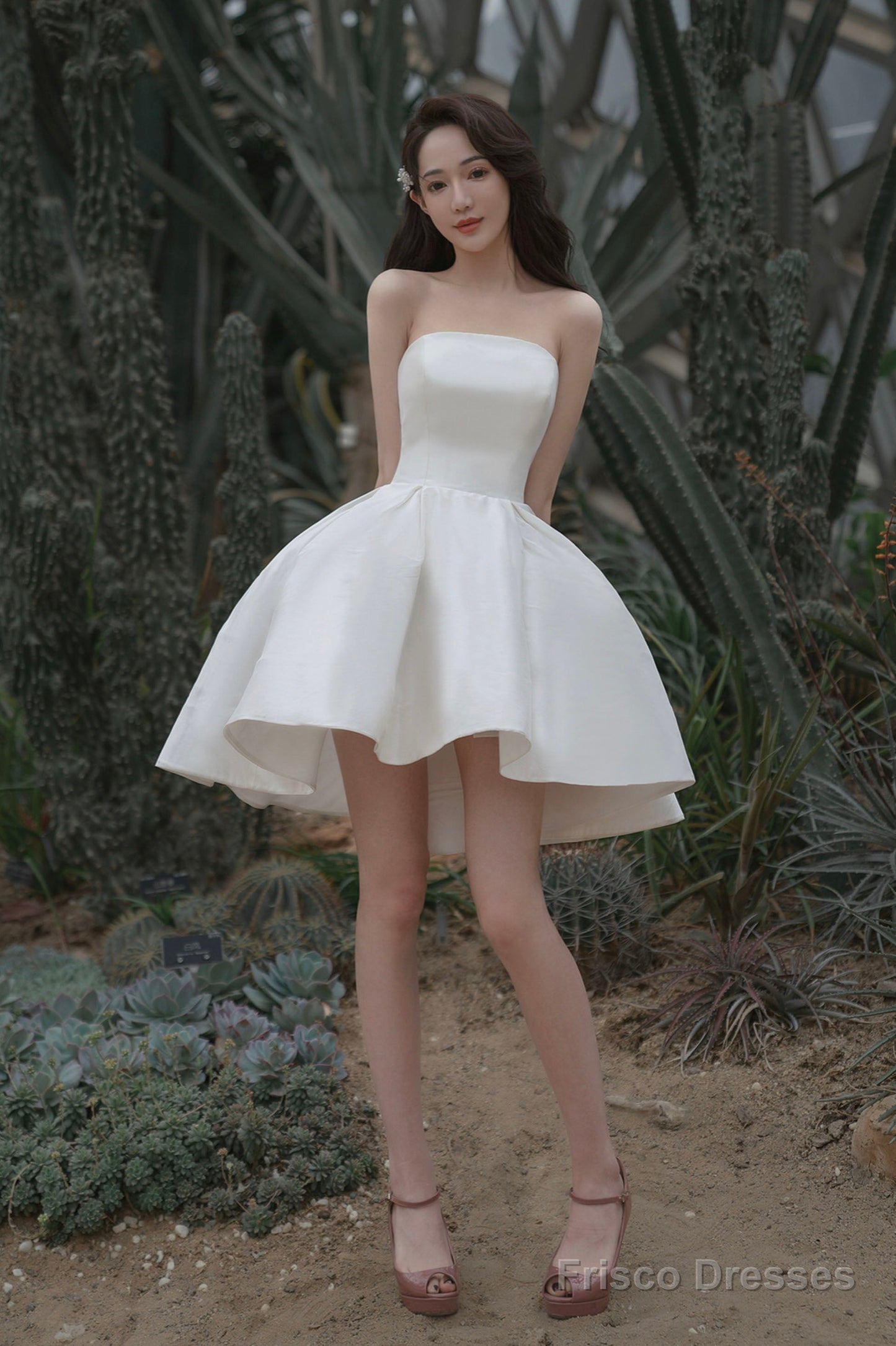 White Satin Short A-Line Prom Dress Homecoming Dress