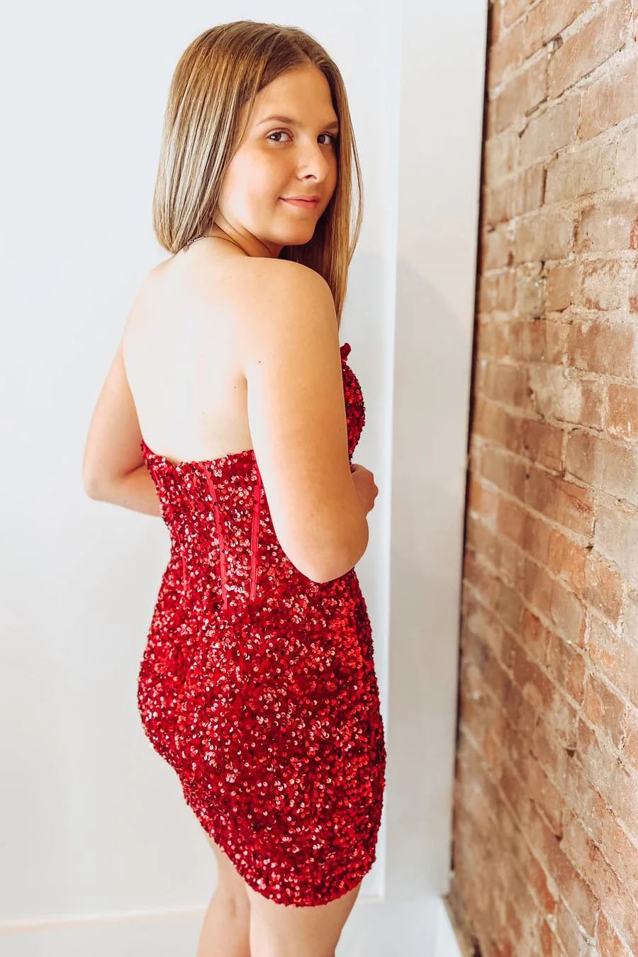 Red Sleeveless Sequin Homecoming Dresses Short Semi Formal Dress Laylatailor Shop Red Sleeveless Sequin Homecoming Dresses Short Semi Formal Dress Laylatailor Shop