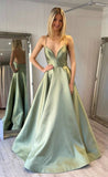 LTP1605,Spaghetti Straps A-Line Long Prom Evening Dresses,Mint Green Prom Formal Dress