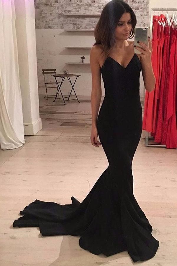 LTP0832,Sexy black mermaid sleeveless prom evening dresses