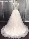 LTP1202,Pink Wedding Dress 2022 V Neck Bridal Gowns Backless Sleeveless Lace Bride Dresses Country vestidos de noiva