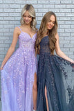 LTP0968,Elegant Deep Grey Appliqued Prom Dress with Sheer Lace Bodice
