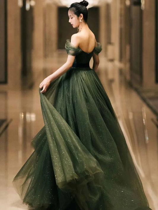 LTP1602,Olivia Green Prom Dresses,Sparkle Sequin Long Evening Prom Dress