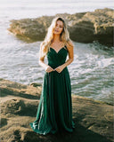 LTP0748,Green satin prom dress,spaghetti straps evening dresses,v-neck formal gown
