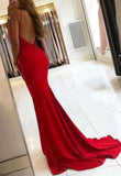 LTP0247,Sexy Red Prom Dresses Mermaid Applique Evening Party Gown Backless Prom Dress Long