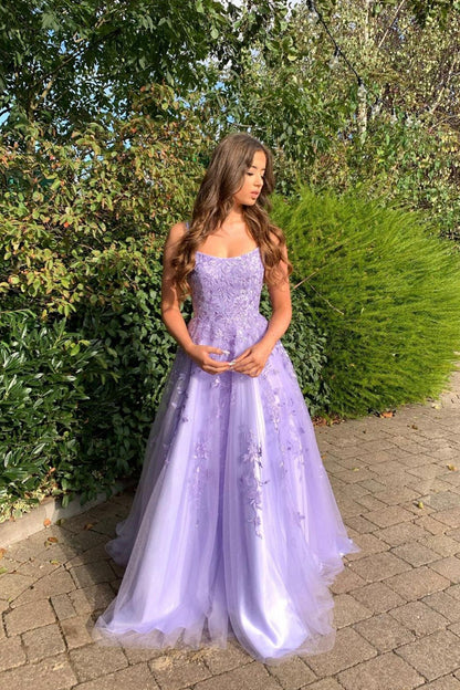 LTP0582,Charming lilac prom dress lace tulle ball gown long evening prom dresses