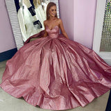 LTP0229,Sparkle Pink A-Line Sweetheart Long Ball Gown Sparkle Prom Dresses