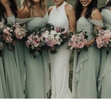 LTP1175,Mint Green Bridesmaid Dresses,Chiffon Bridesmaid Dress,Pleated Wedding Party Dresses