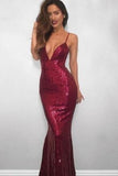 LTP0177,Sexy Prom Dress Burgundy Long Evening Dress Sequin Full Length Party Dress