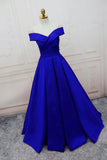 LTP0080,Royal blue prom dress evening gown long a line satin party dresses