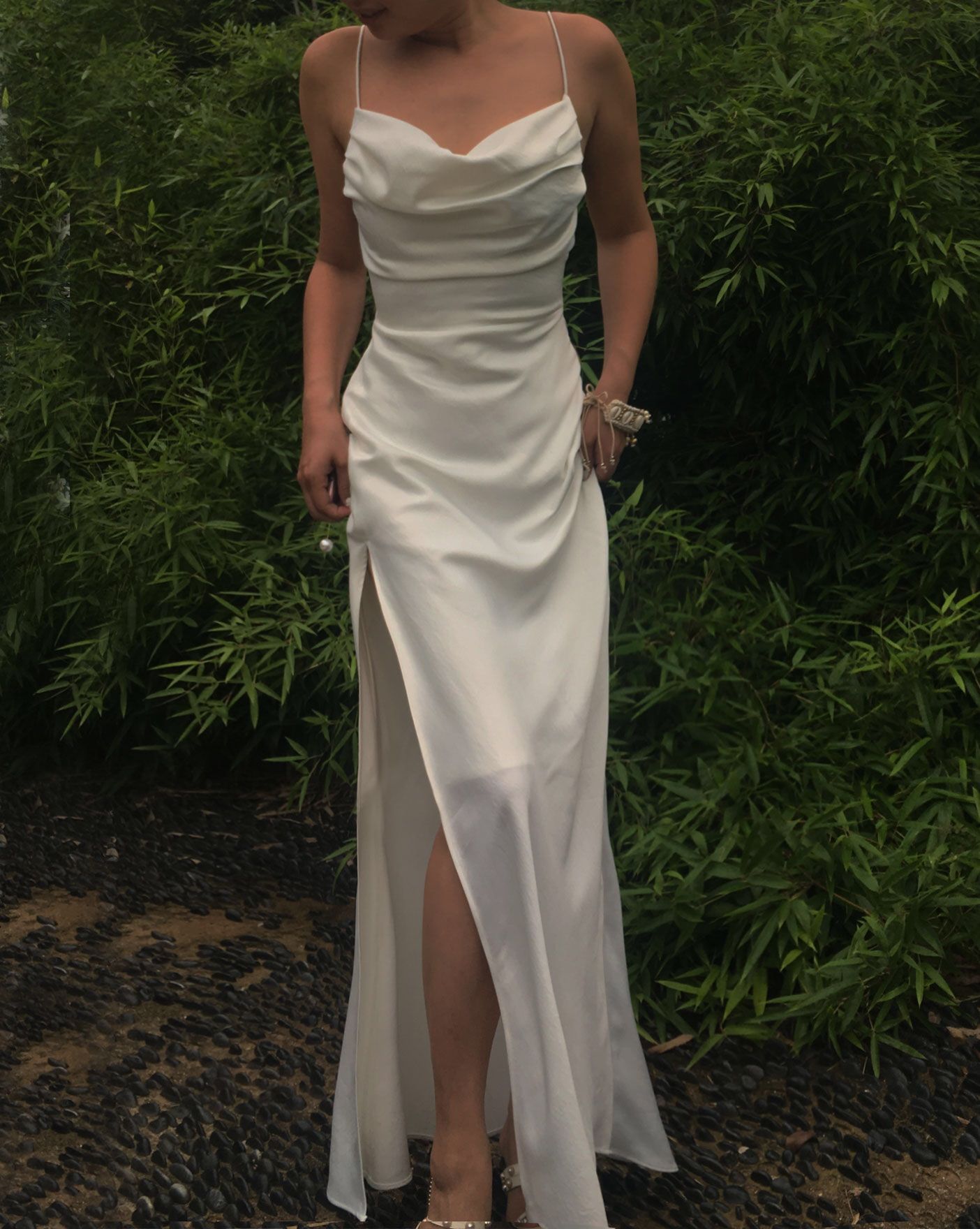 LTP0391,Ivory sheath long prom dresses spaghetti straps evening dress formal gown split satin wedding dresses