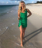 LTP0069,Sexy green short homecoming dress with side slit,Discount mini prom dresses