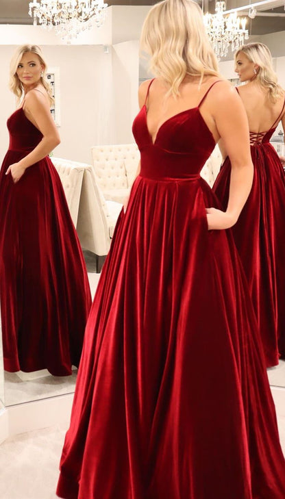 LTP0446,2022 Red Prom Dresses Spaghetti Straps Ball Gown Evening Dress Open Back Long Dress
