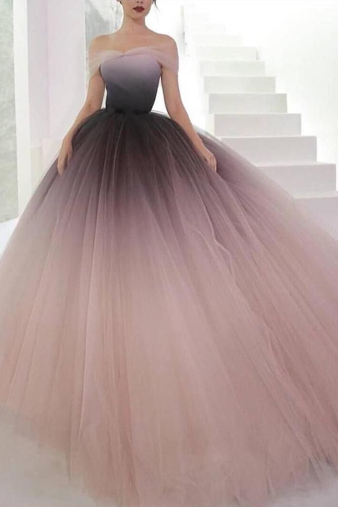 LTP0554,Chic Tulle Off The Shoulder Ball Gown Princess Prom Dresses