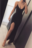 LTP0933,Sexy black prom dresses spaghetti straps tight evening prom dress
