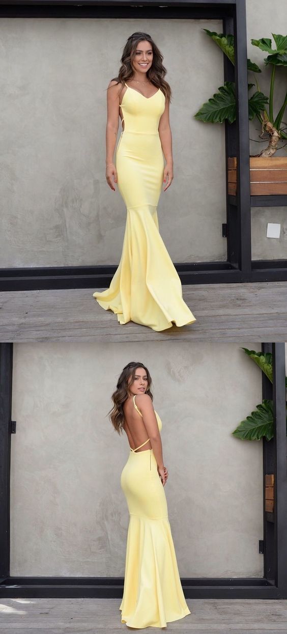 LTP0387,Sexy open back pastel yellow long prom dress spandex evening dresses