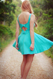 LTP1274,A-Line Satin Bowknot Back Homecoming Dresses