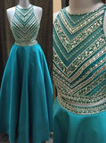 LTP0646,Long Beading A-line Prom Dresses,Modest Two Pieces Prom Dress,Party Dresses,Formal Evening Dress