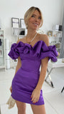 LTP1196,Purple off the shoulder bodycon homecoming dresses