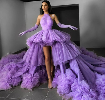 big purple dress Long Purple Dress with Cape
