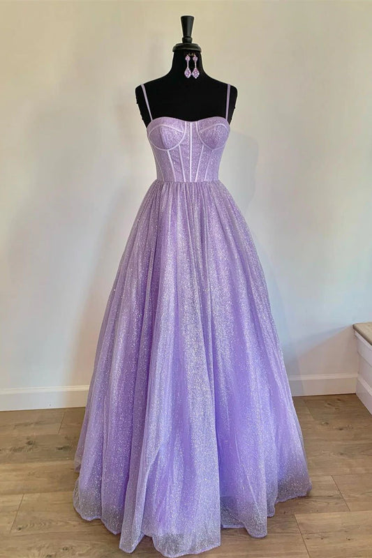 LTP0962,Baby blue sparkle a line prom dresses spaghetti straps sequin evening dress