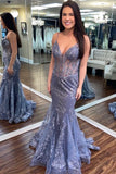 LTP0970,Sparkly Lace Mermaid Long Prom Dresses,Beaded Applique Evening Dresses