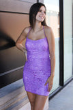 LTP1435,Cute Lavender Short Lace Homecoming Dresses Beaded Cocktail Dress