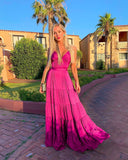 LTP1192,Hot Pink Chiffon A-Line Prom Evening Dresses