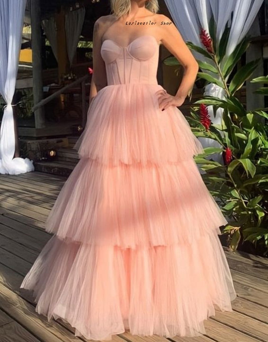 LTP1212,Sweetheart Tulle Blush Pink Prom Dresses,Princess Layers Birthday Dresses